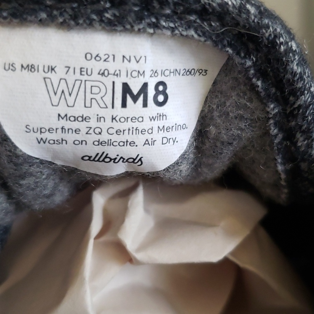 Allbirds 8 mens gray merino casual shoes - Picture 8 of 8